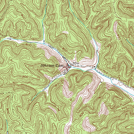 Topographic Map of Johnson Cemetery, KY