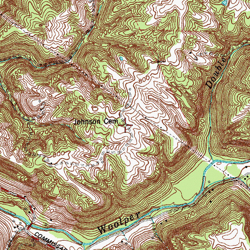 Topographic Map of Johnson Cemetery, KY