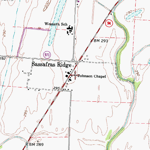 Topographic Map of Johnson Chapel, KY