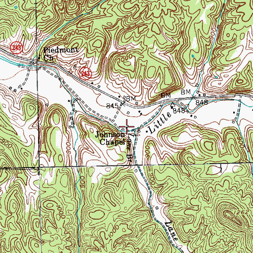 Topographic Map of Johnson Chapel (historical), KY