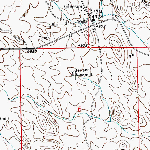 Topographic Map of Garland Windmill, AZ