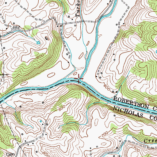 Topographic Map of Johnson Creek, KY
