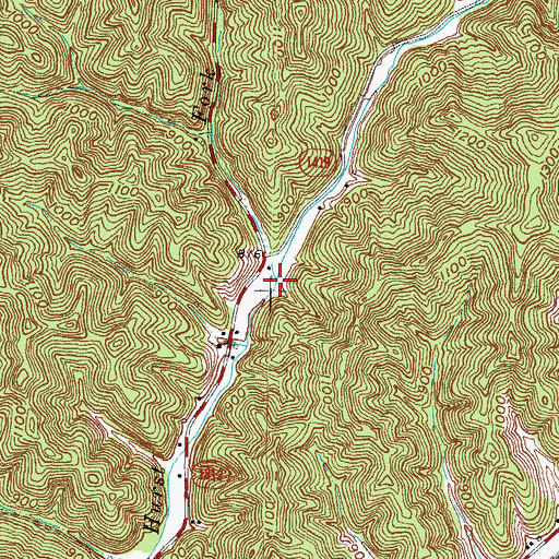 Topographic Map of Johnson Fork, KY