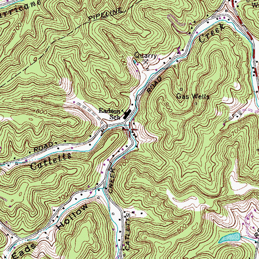 Topographic Map of Johnson Fork, KY