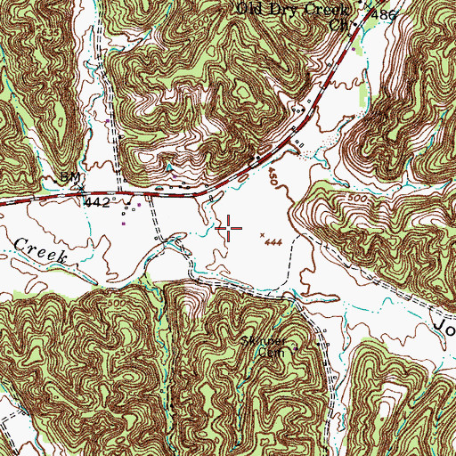 Topographic Map of Johnson Hollow, KY