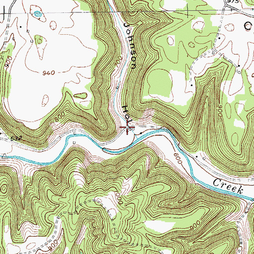Topographic Map of Johnson Hollow, KY