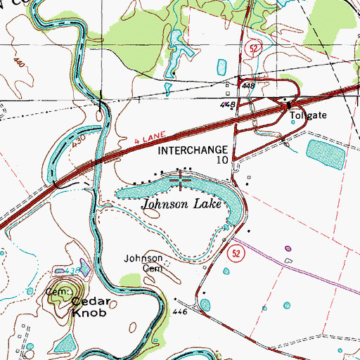 Topographic Map of Johnson Lake, KY