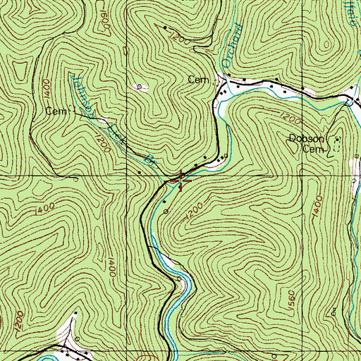 Topographic Map of Johnson Lick Branch, KY