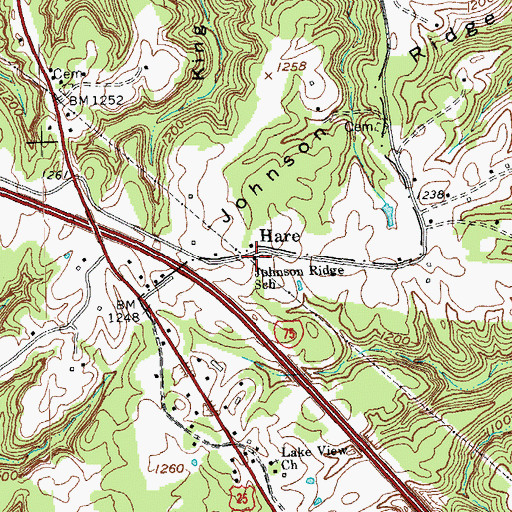 Topographic Map of Johnson Ridge School, KY