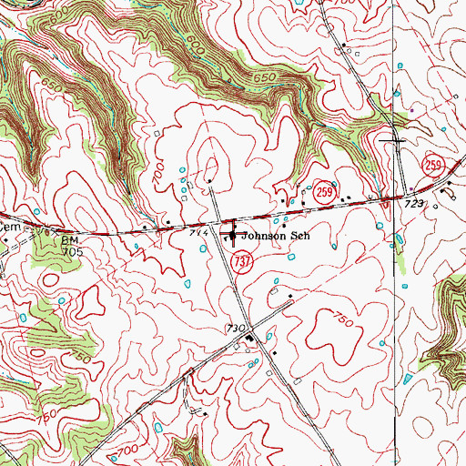 Topographic Map of Ben Johnson Elementary School, KY