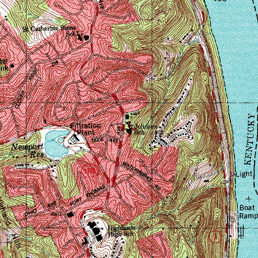 Topographic Map of Johnson School, KY