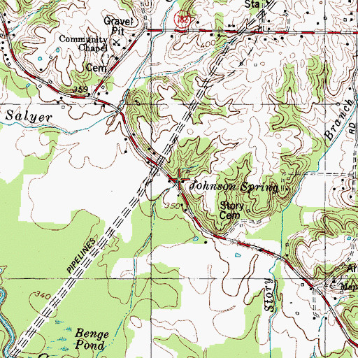 Topographic Map of Johnson Spring, KY