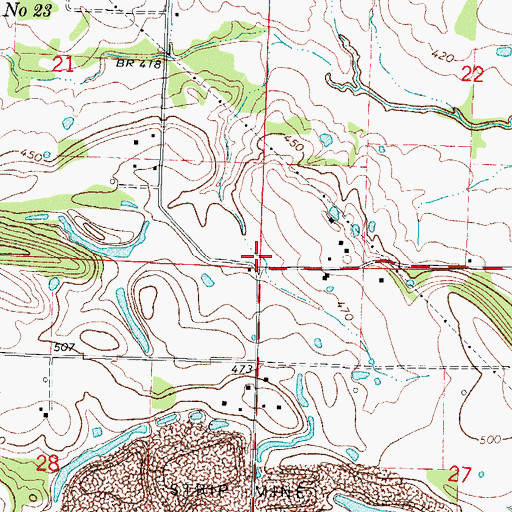 Topographic Map of Grand Prairie Church, AR