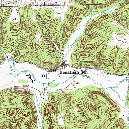 Topographic Map of Jonathan School, KY