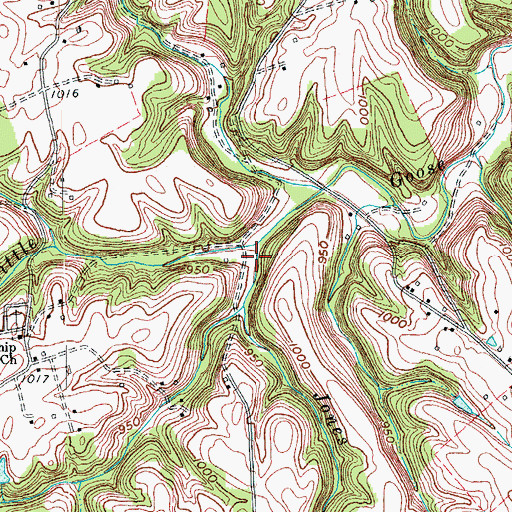 Topographic Map of Jones Branch, KY