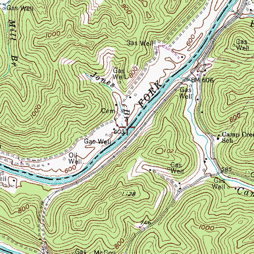 Topographic Map of Jones Branch, KY