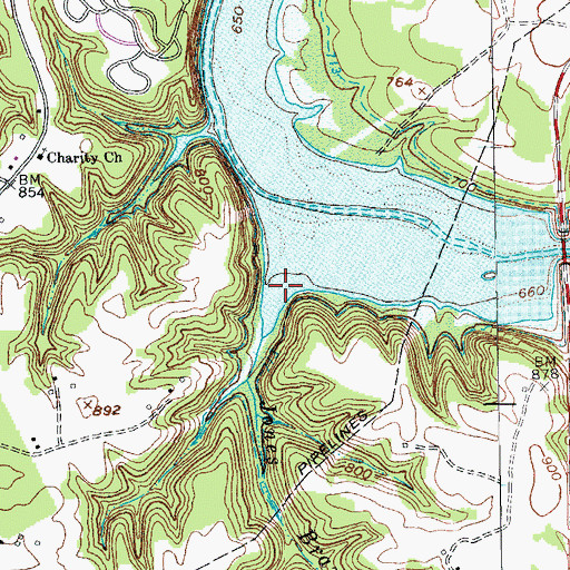 Topographic Map of Jones Branch, KY