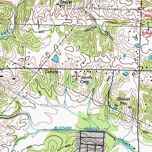 Topographic Map of Jones Cemetery, KY