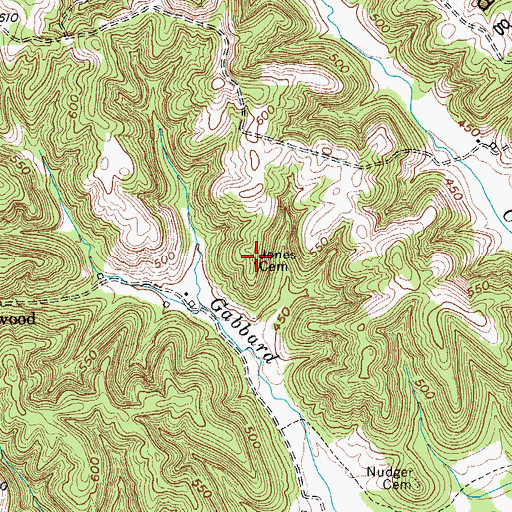 Topographic Map of Jones Cemetery, KY