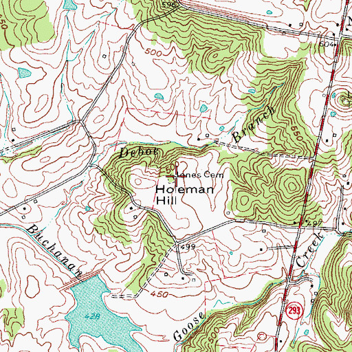 Topographic Map of Jones Cemetery, KY
