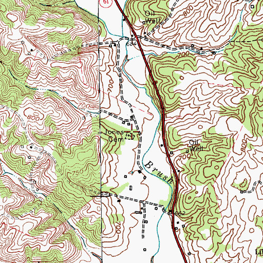 Topographic Map of Jones Cemetery, KY