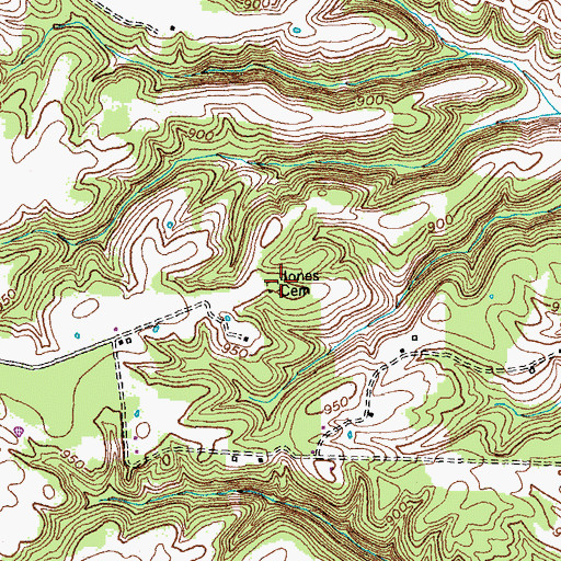Topographic Map of Jones Cemetery, KY