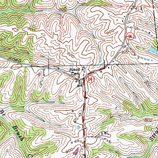 Topographic Map of Jones Cemetery, KY