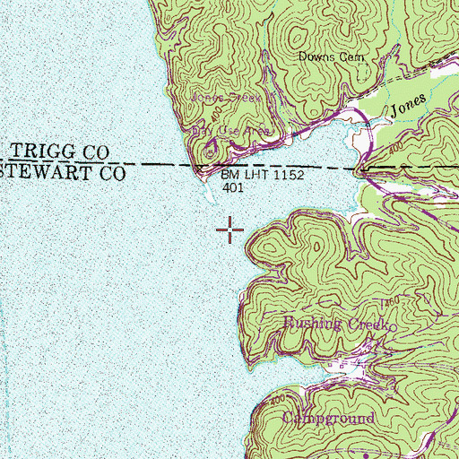 Topographic Map of Jones Creek, KY