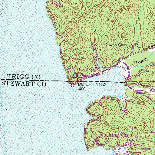 Topographic Map of Jones Creek Day Use Area, KY