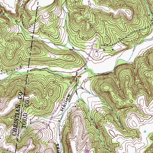 Topographic Map of Jones Hollow, KY