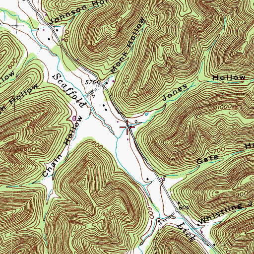 Topographic Map of Jones Hollow, KY