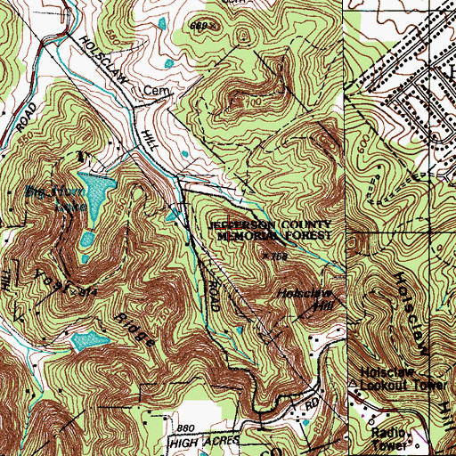 Topographic Map of Jones Hollow Camp Area, KY