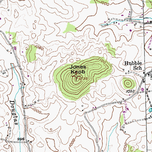 Topographic Map of Jones Knob, KY