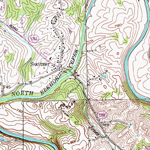 Topographic Map of Jones Lane Branch, KY