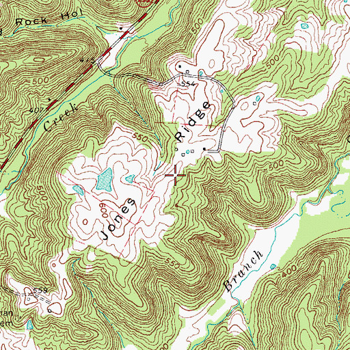 Topographic Map of Jones Ridge, KY