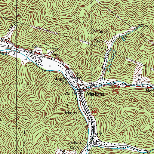 Topographic Map of Joppa Church, KY