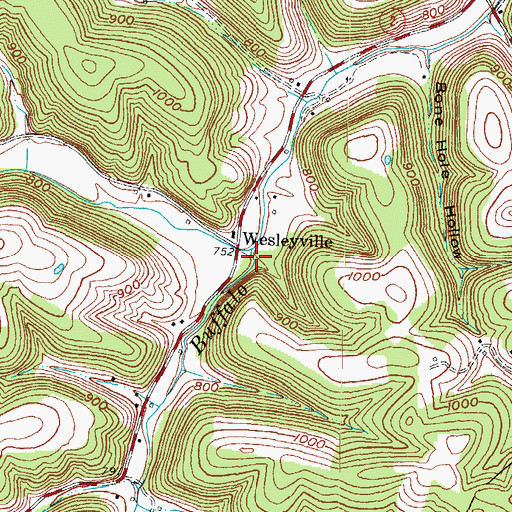 Topographic Map of Jordan Fork, KY