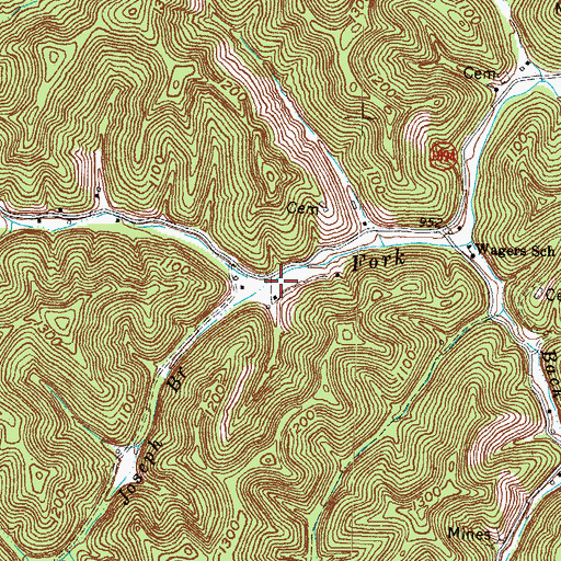Topographic Map of Joseph Branch, KY