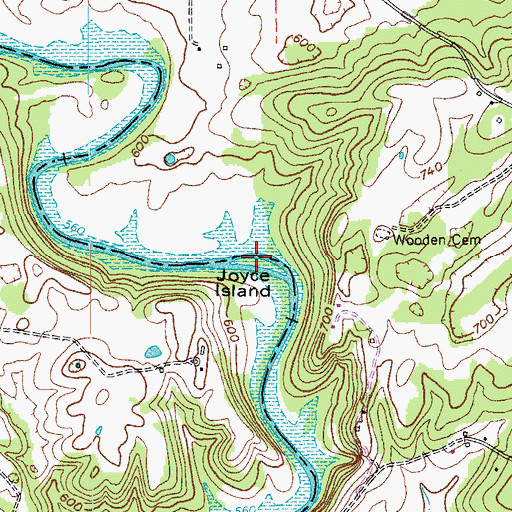Topographic Map of Joyce Island, KY