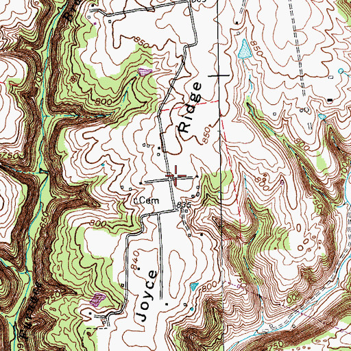 Topographic Map of Joyce Ridge, KY