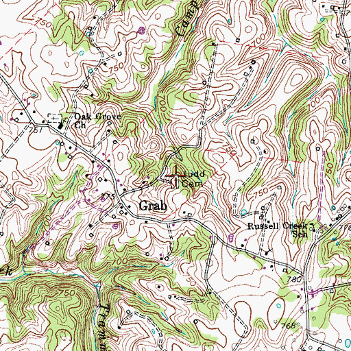 Topographic Map of Judd Cemetery, KY
