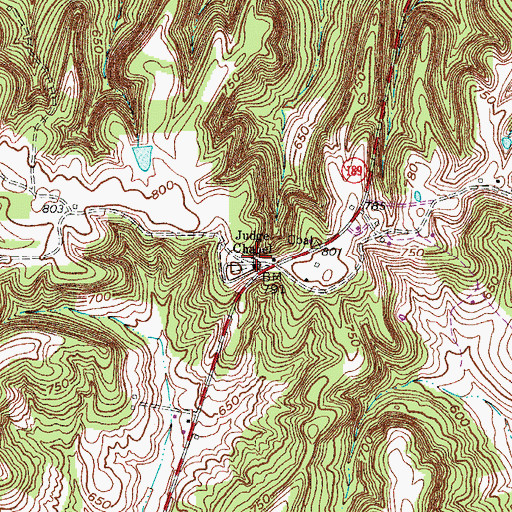 Topographic Map of Judge Chapel, KY