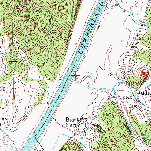 Topographic Map of Judio Creek, KY
