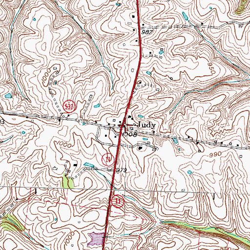 Topographic Map of Judy, KY