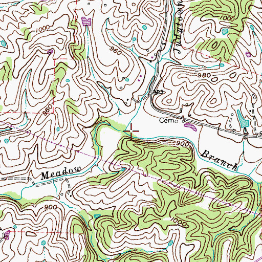 Topographic Map of Judytown Branch, KY