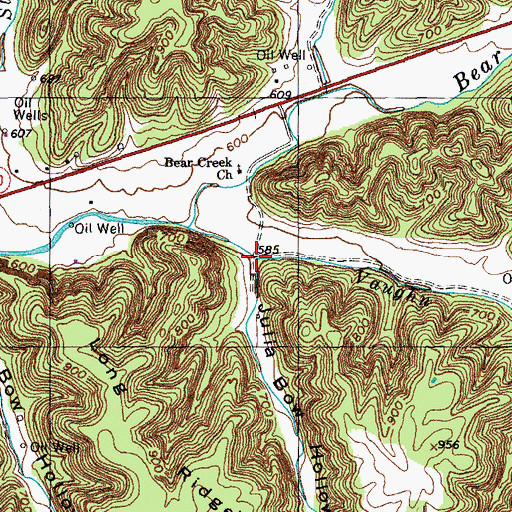 Topographic Map of Julia Bow Hollow, KY