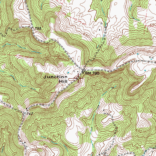 Topographic Map of Junction Hill, KY