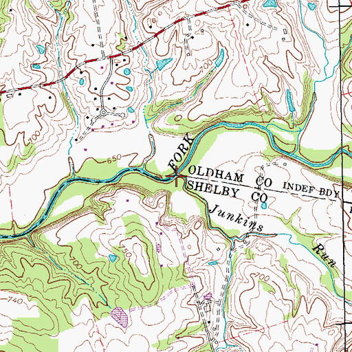 Topographic Map of Junkins Run, KY