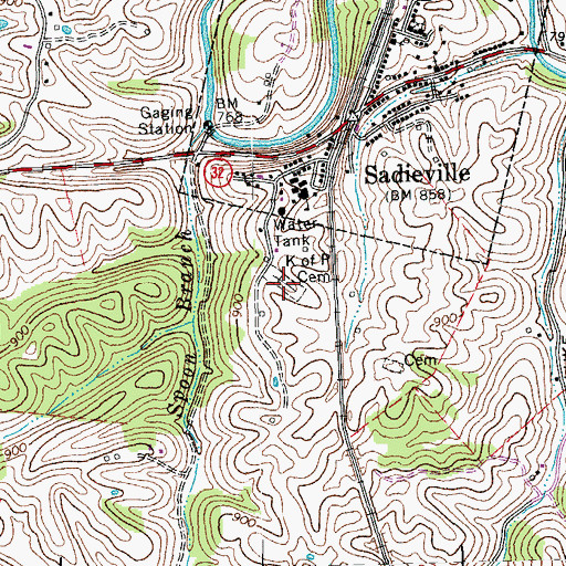 Topographic Map of K of P Cemetery, KY