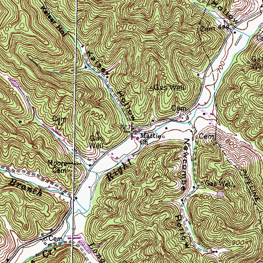 Topographic Map of Kaiser Hollow, KY